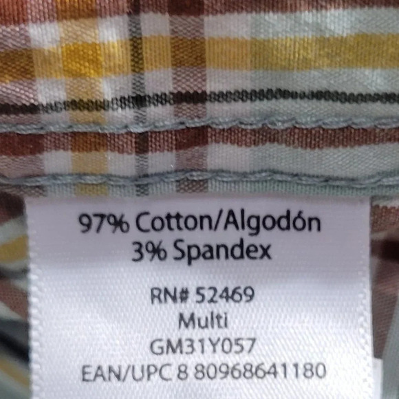 NWOT George Classic Multi-colored Long Sleeve Button Up kle Resistant Size Small - Picture 4 of 15